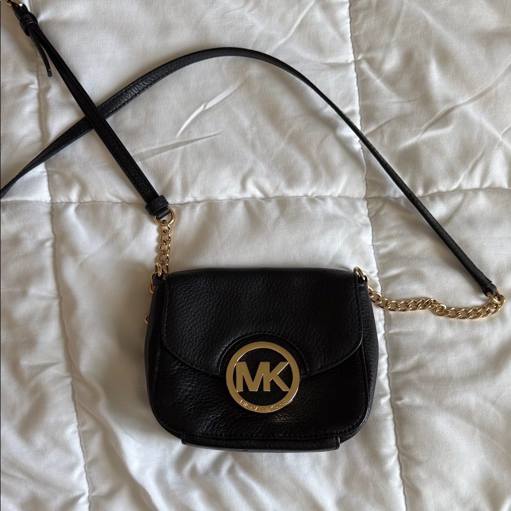 Michael Kors Black and Gold Crossbody Bag